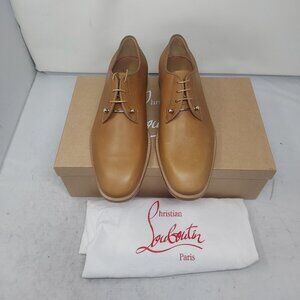 Christian Louboutin Cognac Tan Brown Chambeliss Leather Oxford Shoe